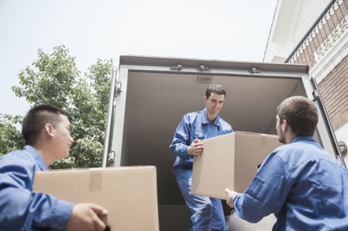 Office relocation planning in Leyton with packing and moving materials