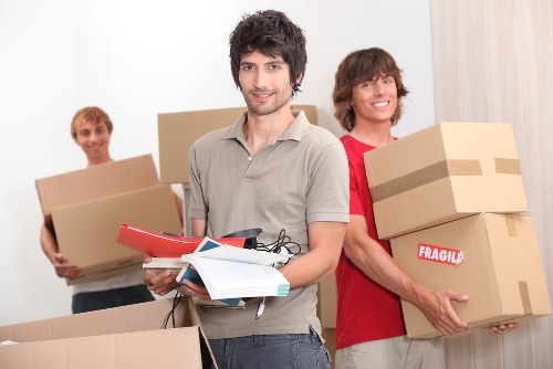 Office furniture and equipment prepared for a commercial move in east London