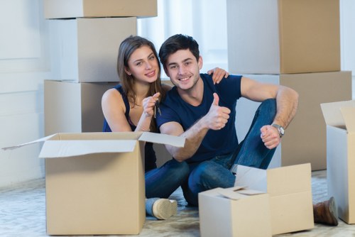 Loading furniture into a removal van in East London