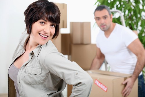 Packed boxes and furniture ready for a Leyton home move